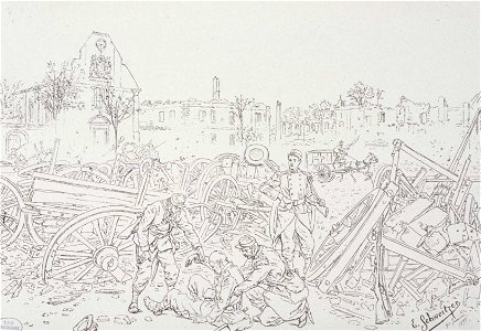 Aspect de l’église bombardement de la citadelle de Strasbourg (esquisse)