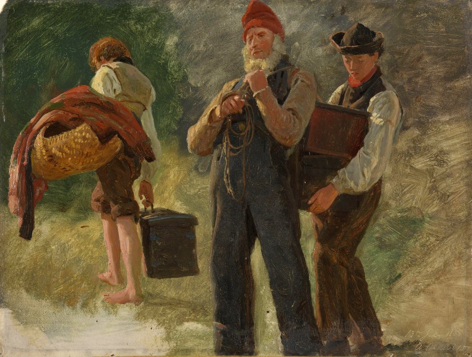 Anders Askevold - Study of carrying Farmers - NG.M.00520c - National Museum of Art, Architecture and Design