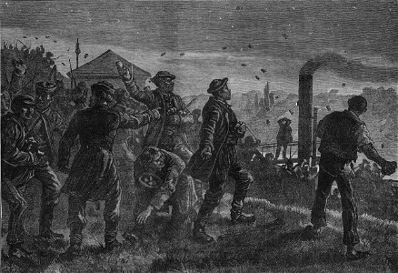 Assault on German Students by Slavs at Kuchelbad, near Prague - ILN 1881