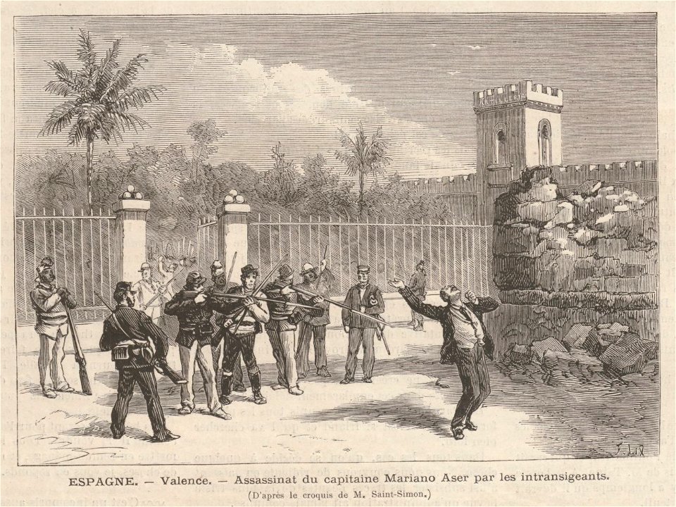Assassinat du capitaine Mariano Aser par les intransigeants, Valence, de Lix