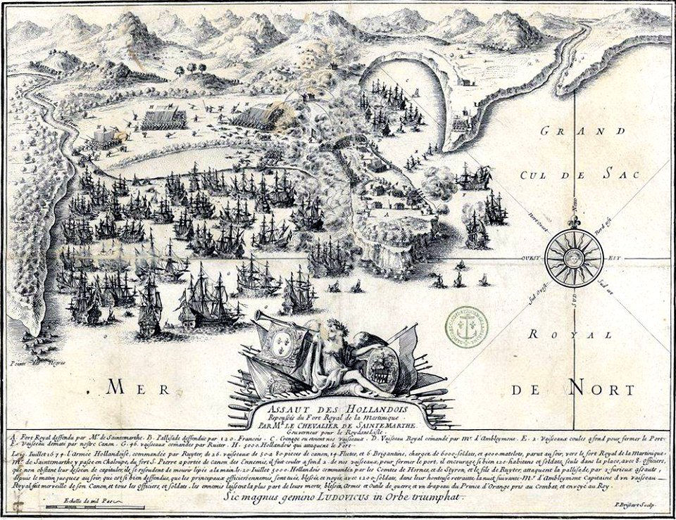Assaut des Hollandais sur le Fort-Royal de la Martinique 1674