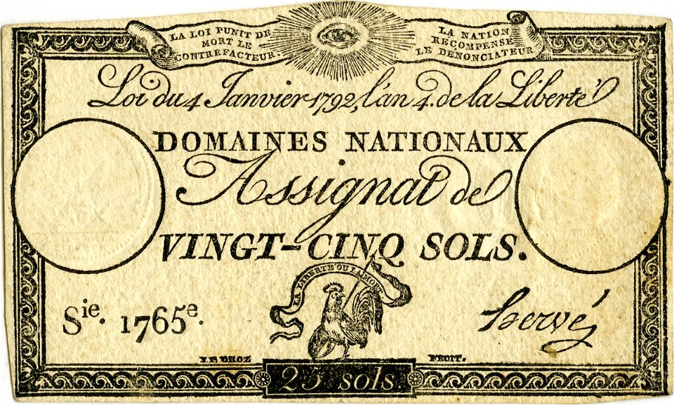 Assignat de 25 sols