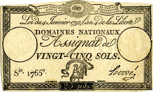 Assignat de 25 sols