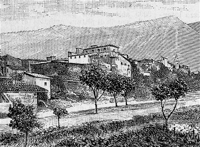 Assergi e il Gran Sasso (xilografia)