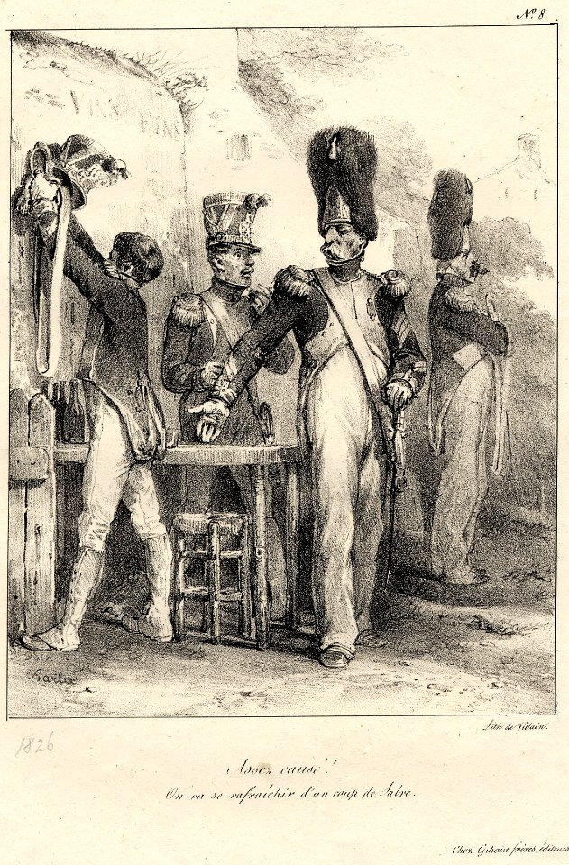 Assez cause! On va se refraichir d'un coup de sabre (BM 1861,1012.673)