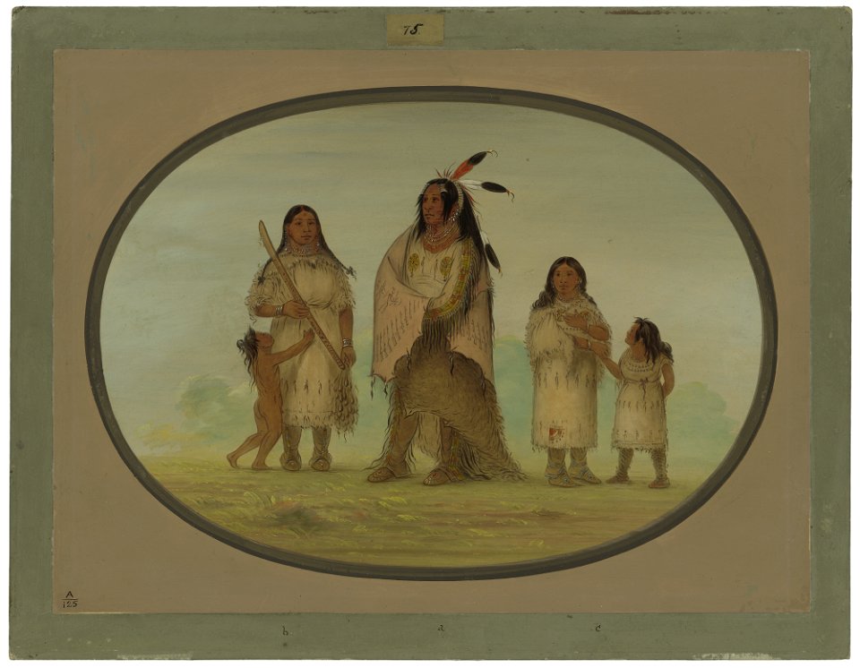 Assinneboine Warrior and His Family C16227