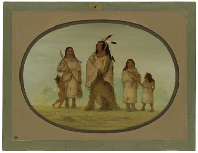 Assinneboine Warrior and His Family C16227