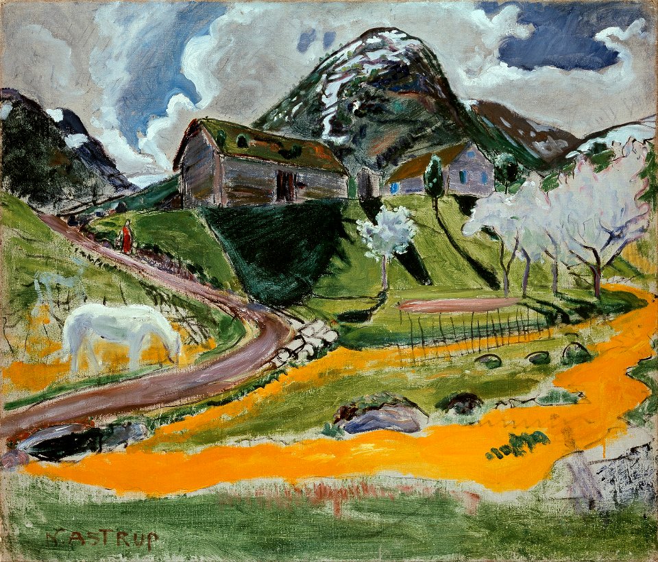 Nikolai Astrup - The white Horse in Spring - Google Art Project