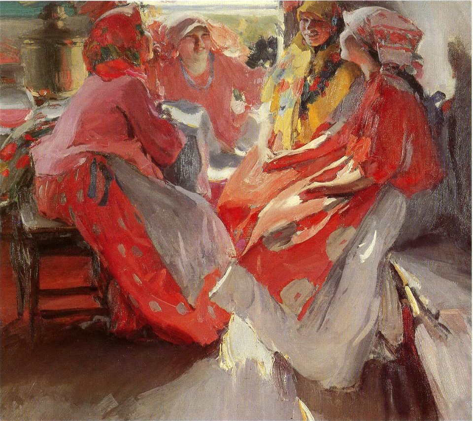 At a Party by Abram Arkhipov (1914, GTG)