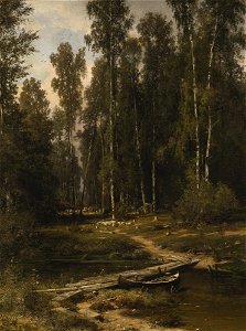 At the Edge of a Birch Grove (Shishkin). Free illustration for personal and commercial use.