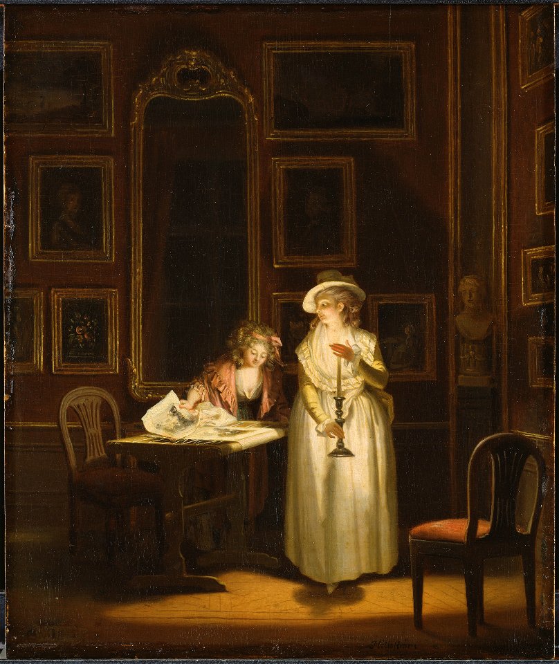 At the Embroidery-Frame (Pehr Hilleström d.ä.) - Nationalmuseum - 19513