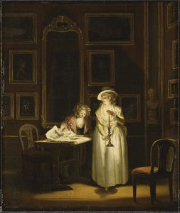 At the Embroidery-Frame (Pehr Hilleström d.ä.) - Nationalmuseum - 19513