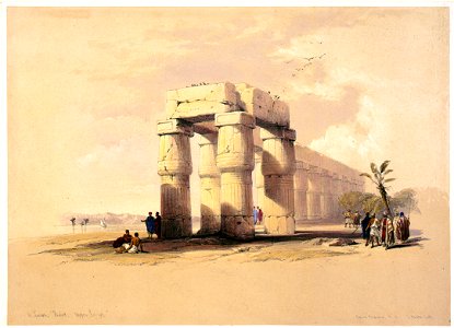 At Luxor, Thebes, Upper Egypt-David Roberts. Free illustration for personal and commercial use.