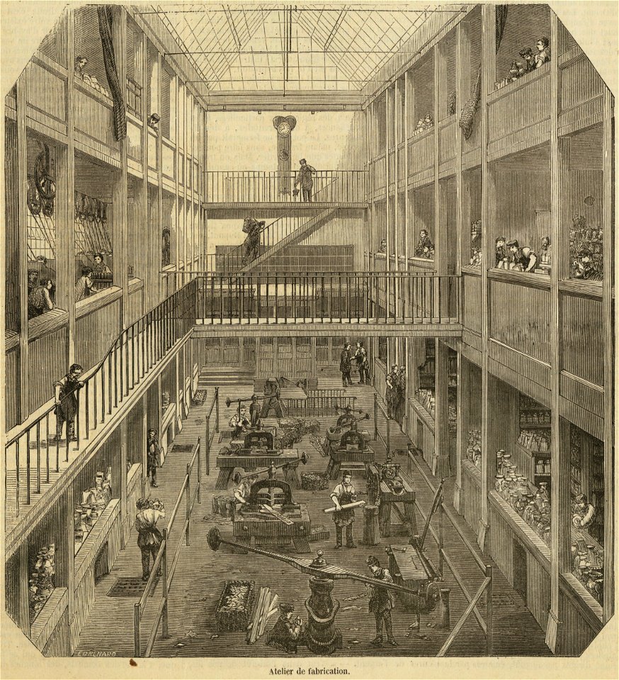 Atelier de fabrication, 1854