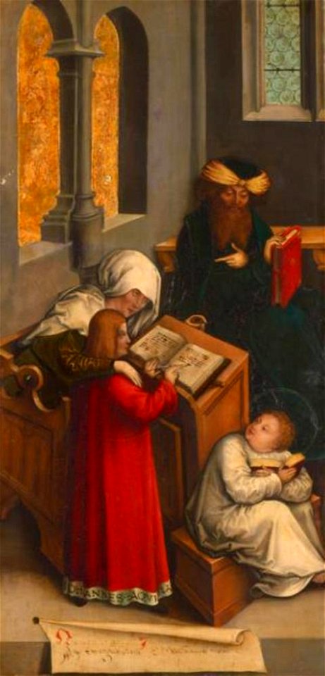 Atelier van Bernhard Strigel - Johannes de evangelist leert schrijven - GG 900 - Kunsthistorisches Museum