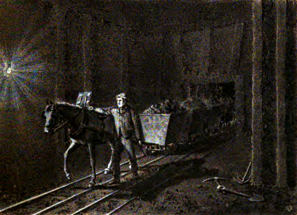 At work in the tunnel (G J Stodart 1887)