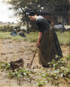 At work in the garden, by Willy Martens