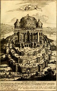 Athanasius Kircher - Turris Babel - 1679 (page 97 crop). Free illustration for personal and commercial use.