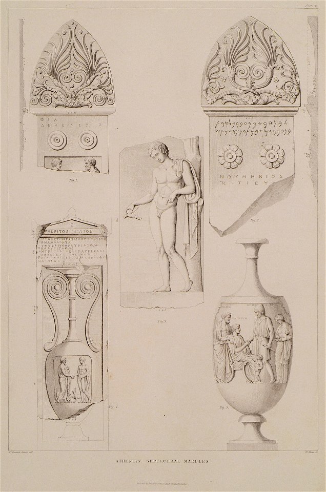 Athenian sepulchral marbles - Cockerell Charles Robert & Kinnard William & Donaldson Thomas Leverton & Jenkins William & Railton William - 1830
