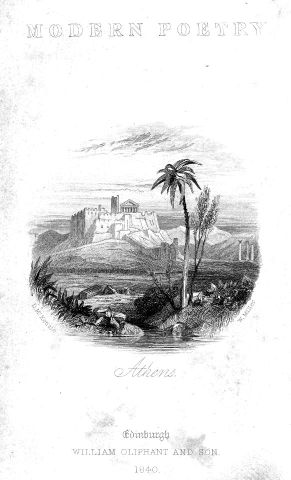 Athens vignette engraving by William Miller after D McKenzie