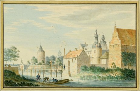 BD Schlossanlage an einem Fluss 1784