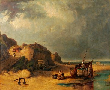 Beach Scene, Mundesley, Norfolk by Robert Ladbrooke