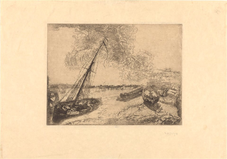Beached Boats, print by James Ensor, 1888, Prints Department, Royal Library of Belgium, S. II 53374