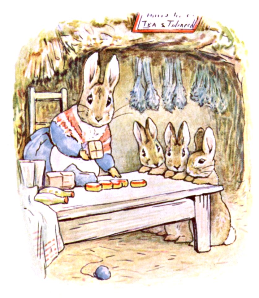 Beatrix Potter, Benjamin Bunny, Mrs Rabbits shop