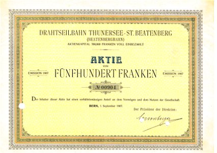 Beatenbergbahn 1907