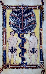 Beatus Escorial - 18 Adam and Eve. Free illustration for personal and commercial use.