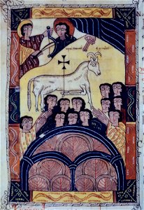 Beatus Escorial - Adoration of the lamb (Rev 14)