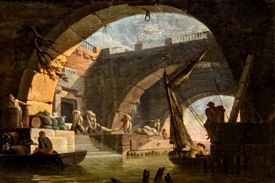 Beaux-Arts de Carcassonne - Magasin de blé au bord du Tibre - Henry d'Arles Joconde04400000527