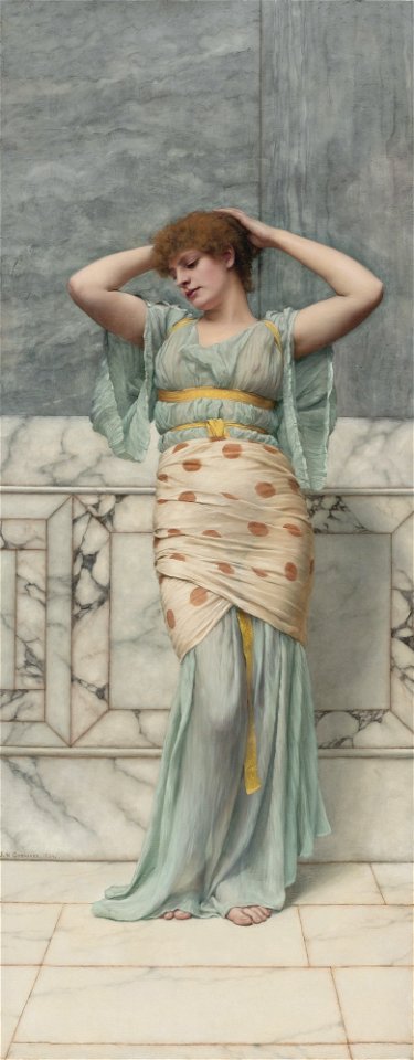 Beauty in a marble room, by John William Godward