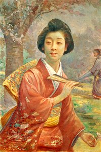 Beauty under a Cherry by Fujishima Takeji (Sekisui Museum)