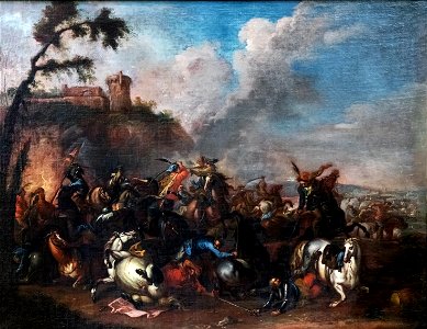 Beaux-Arts de Carcassonne - Combat de chretiens et de turcs - Joseph Parrocel 892.1.196 Joconde04400000541