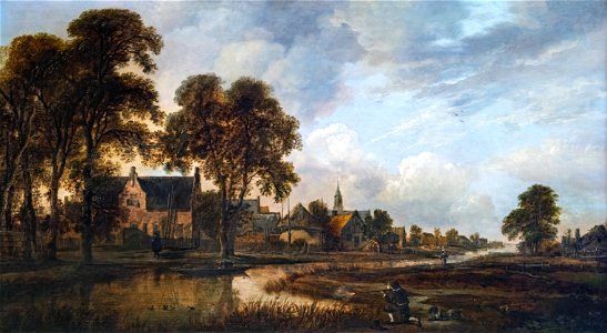 Beaux-Arts de Carcassonne - Village hollandais au bord d'un canal - Aert Van Der Neer - Joconde04400000297