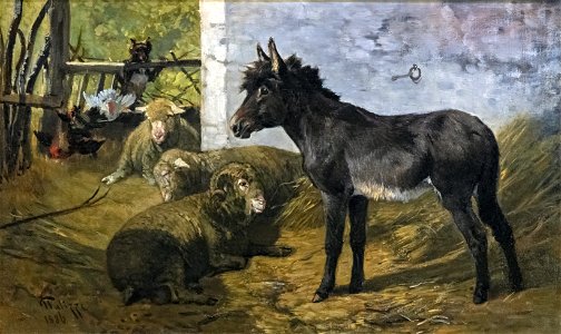 Beaux-Arts de Carcassonne - Intérieur de bergerie 1886 - Giuseppe Palizzi