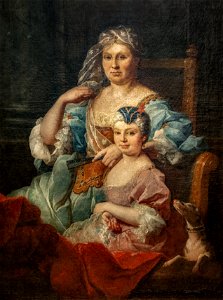 Beaux-Arts de Carcassonne - Portrait de Madame Poulhariez et de sa fille Anne - Pierre Hubert Subleyras 128x96 Joconde04400000567