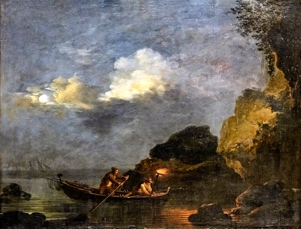 Beaux-Arts de Carcassonne - La Pêche au flambeau 1776 - Jean-Baptiste Tierce - Joconde04400000584