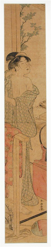 Beauty standing by a dressing table after a bath (5765885380)