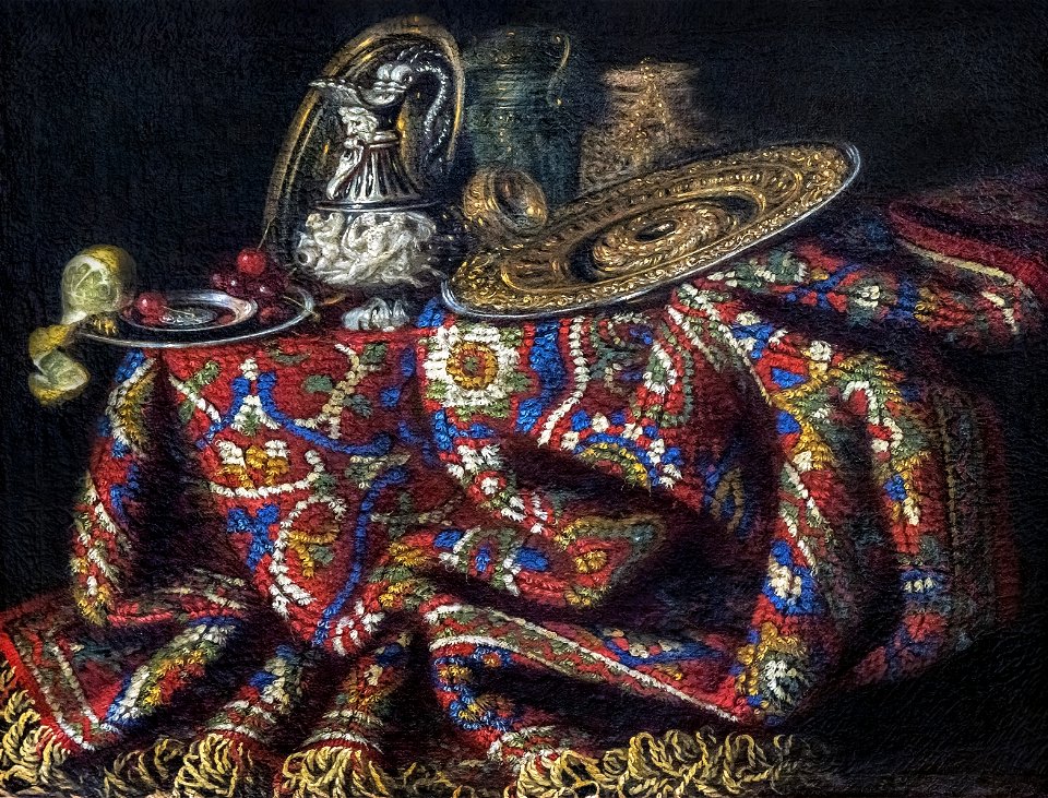 Beaux-Arts de Carcassonne - Nature morte au tapis - Francesco Fieravino (Il Maltese) Francesco Noletti Joconde04400000736