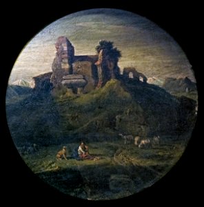 Beaux-Arts de Carcassonne - Paysage avec bergère et troupeau dans des ruines antiques - Henry Ferguson