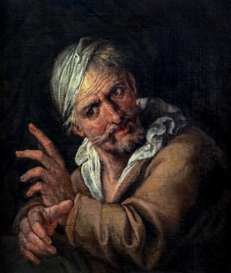 Beaux-Arts de Carcassonne - Tête d'homme (ou Le muletier) - Pietro Della Vecchia - 49x42 Inv.892.51.309 Joconde04400003077