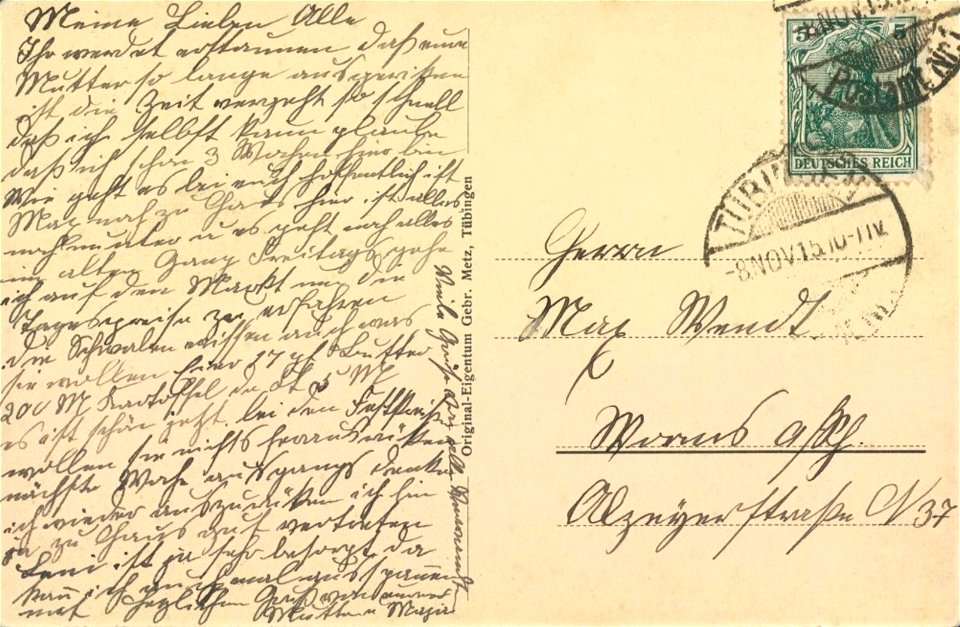 Bebenhausen. Partie beim Schlosseingang (AK Gebr. Metz 1915) R