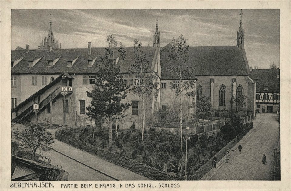 Bebenhausen. Partie beim Schlosseingang (AK Gebr. Metz 1915)