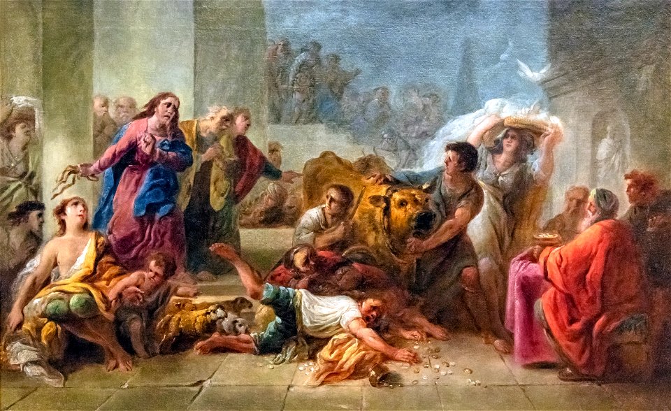 Beaux-Arts de Carcassonne - Le Christ chassant les marchands du temple - Jacques Gamelin 59x96