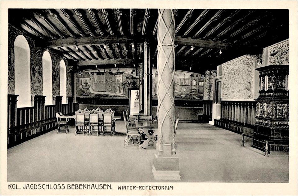 Bebenhausen. Winterrefektorium (AK 73348 Gebr. Metz)