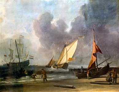 Beaux-Arts de Carcassonne - Marine 1672 - VAN DE VELDE Willem II (peintre), VELDE le Jeune (dit) - Joconde04400000311
