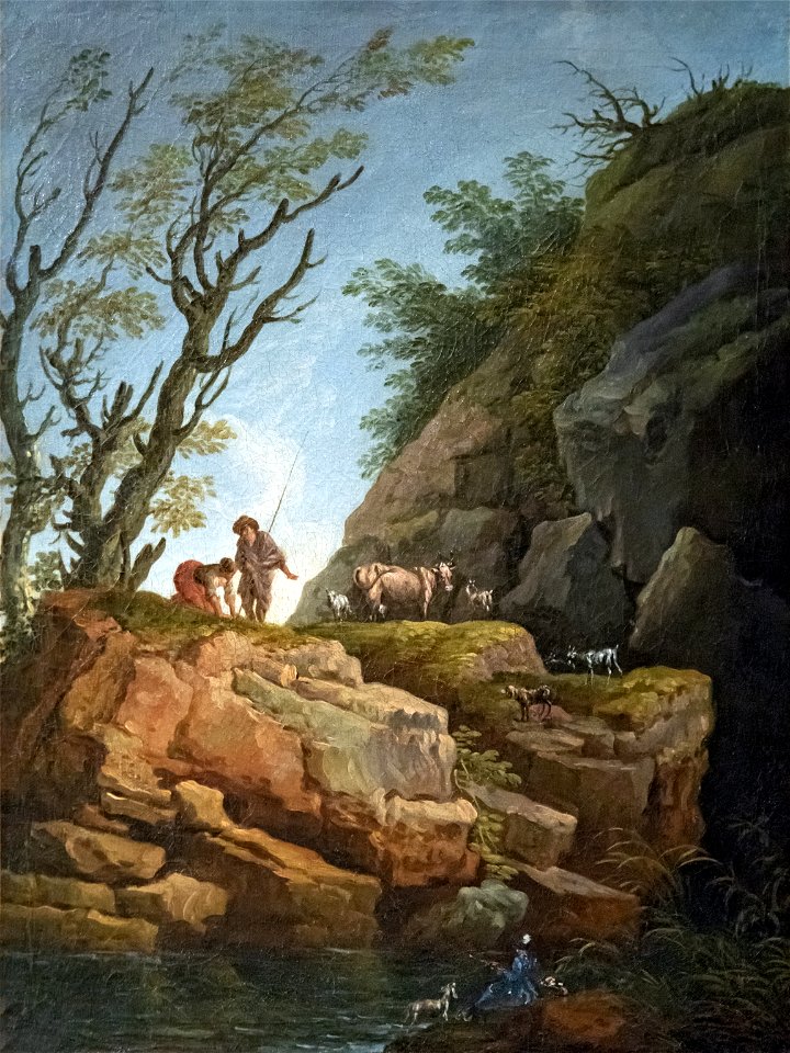 Beaux-Arts de Carcassonne - Paysage aux grands rochers - Hubert Robert -Joconde04400000563