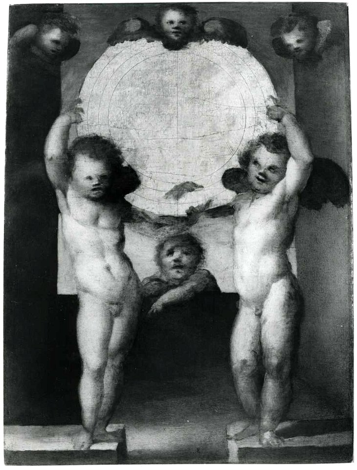 Beccafumi - Putti reggimedaglione, inv. 285